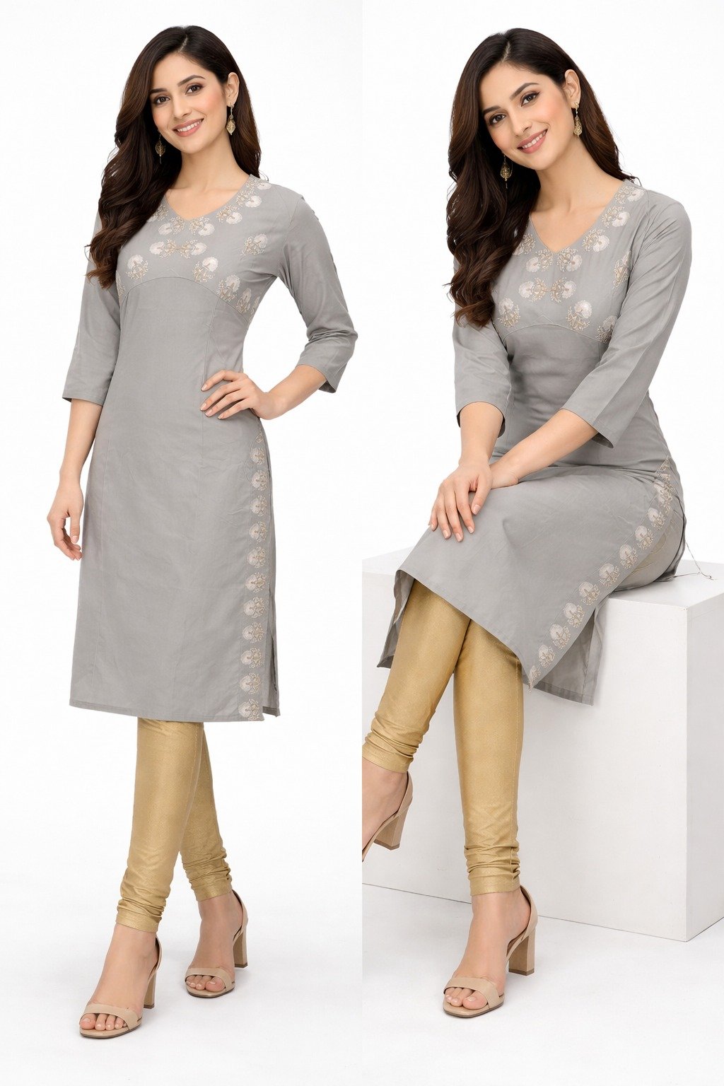 Cotton kurti grey