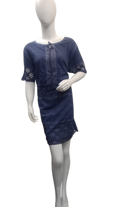 Cotton blue printed