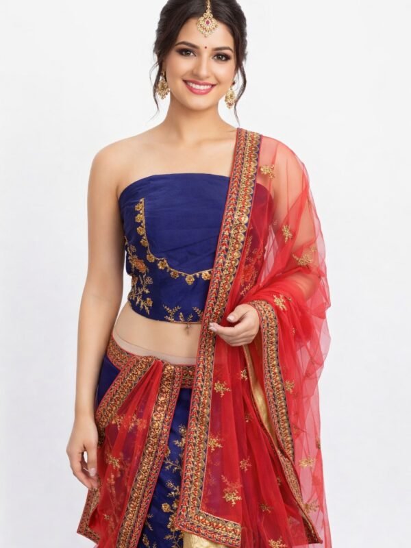 Lehenga choli short mein jari work