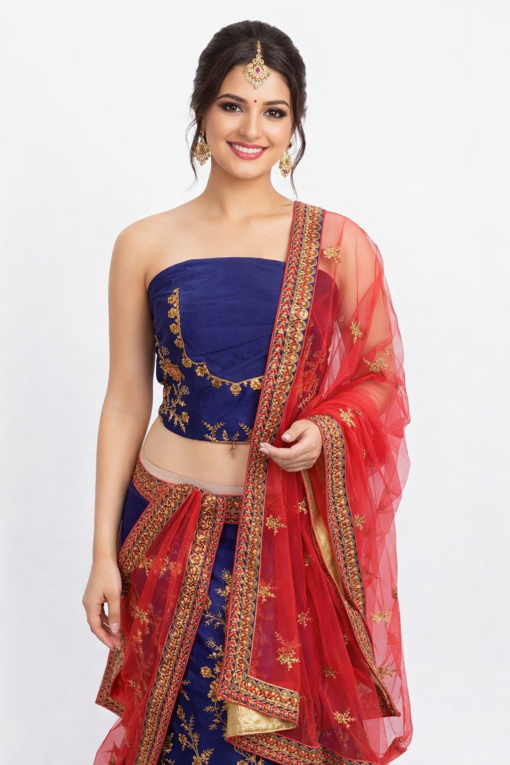 Lehenga choli short mein jari work