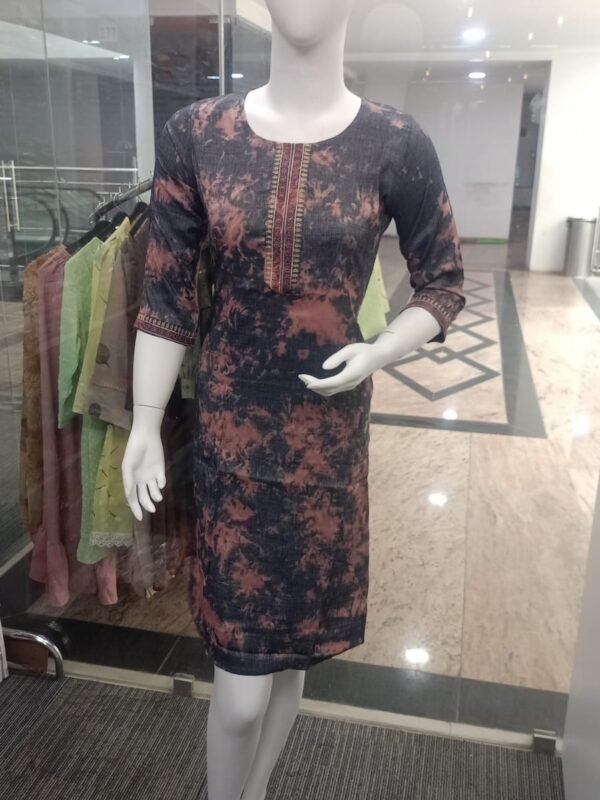 Midnight Tie-Dye Straight Kurti