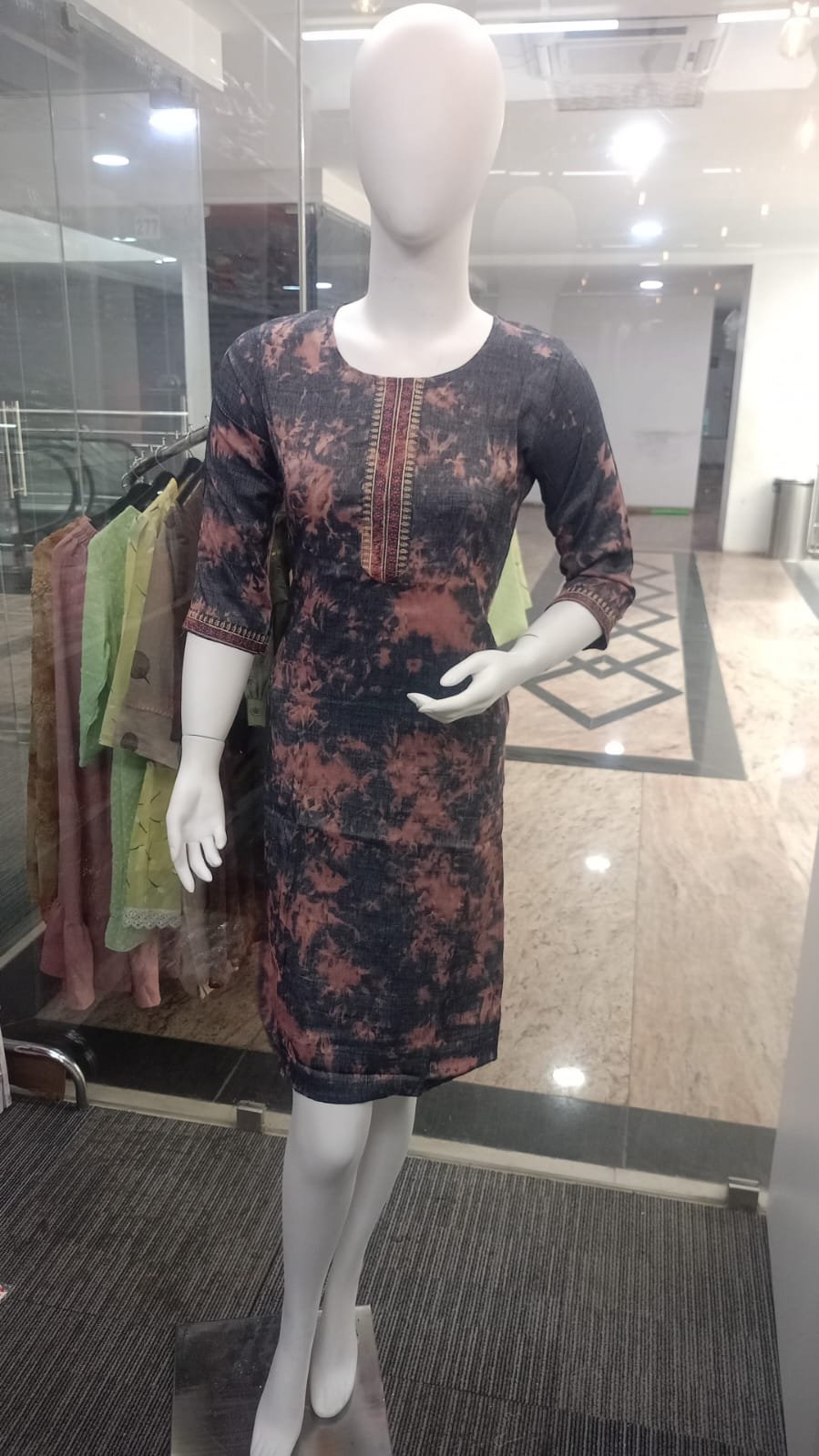 Midnight Tie-Dye Straight Kurti