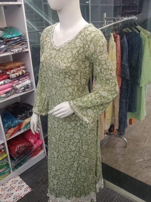 Olive Bloom Printed Kurta Set