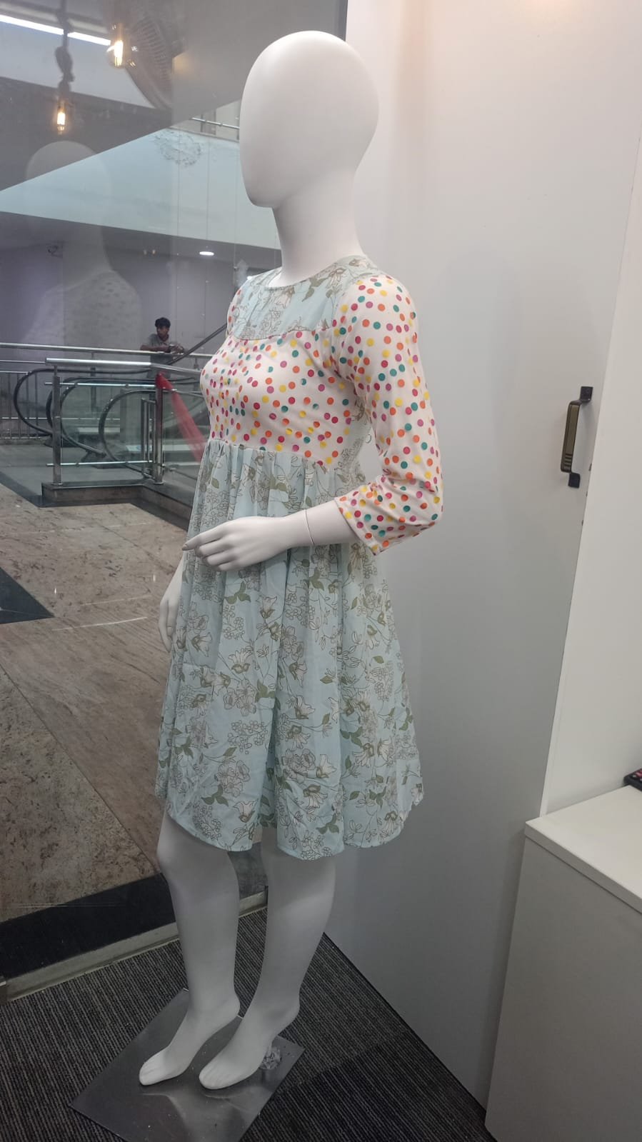 Pastel Polka Floral Flare Dress