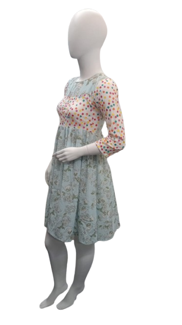 Pastel Polka Floral Flare Dress