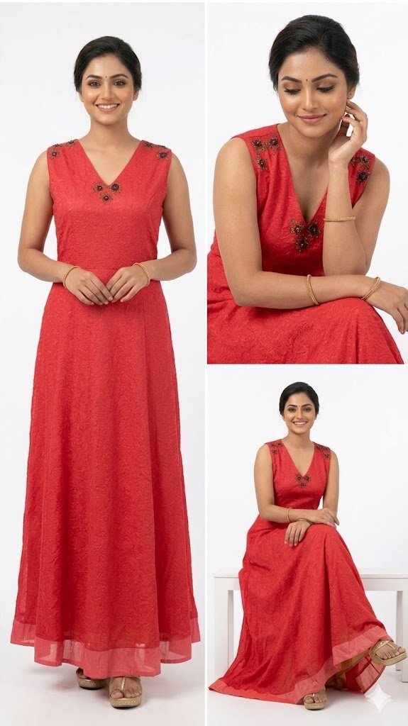 Red Anarkali Gown
