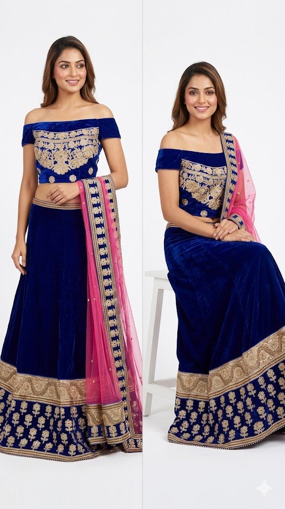 Velvet lehenga price contract dupatta