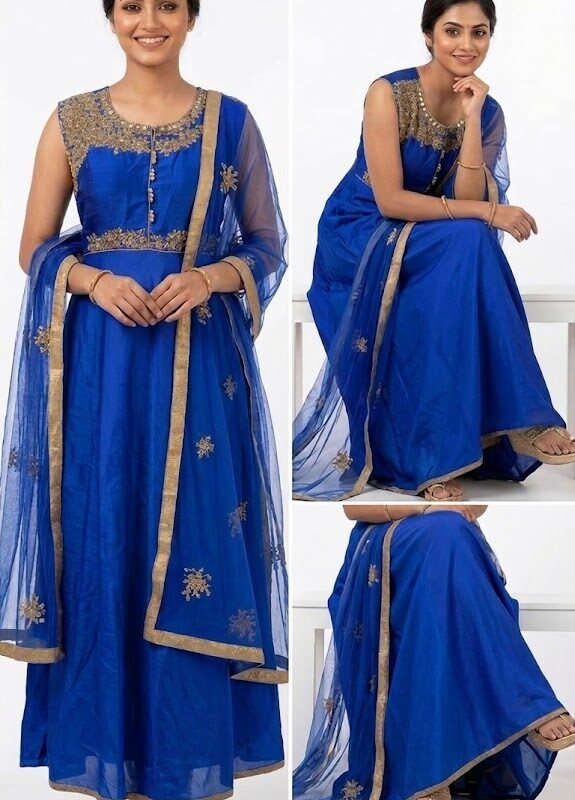 Blue Anarkali Set