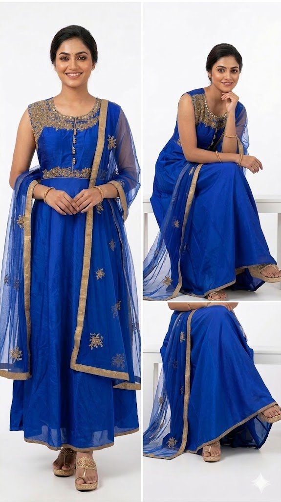 Blue Anarkali Set